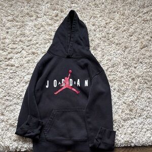 Kids Black Hoodie with Red Logo